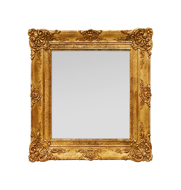 Antique gold wall mirror, French Restoration period.