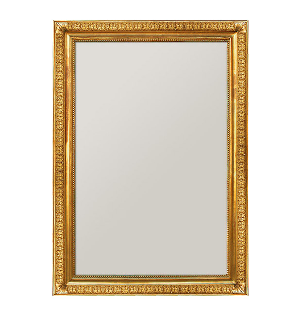 Large antique gilt mirror, gold leaf