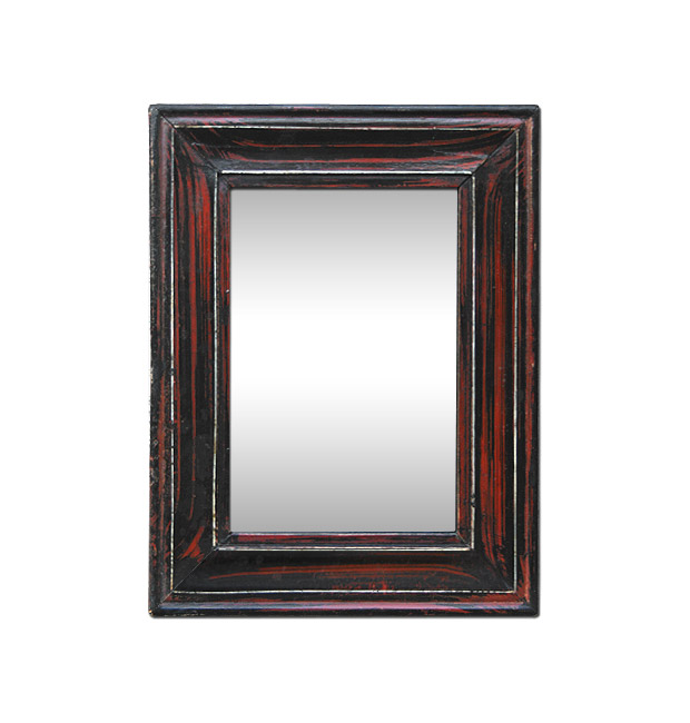 Small antique mirror circa 1880 faux-wood painted mahogany wood