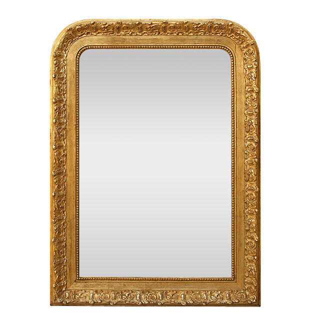 Antique mirror Louis-Philippe gold patinated