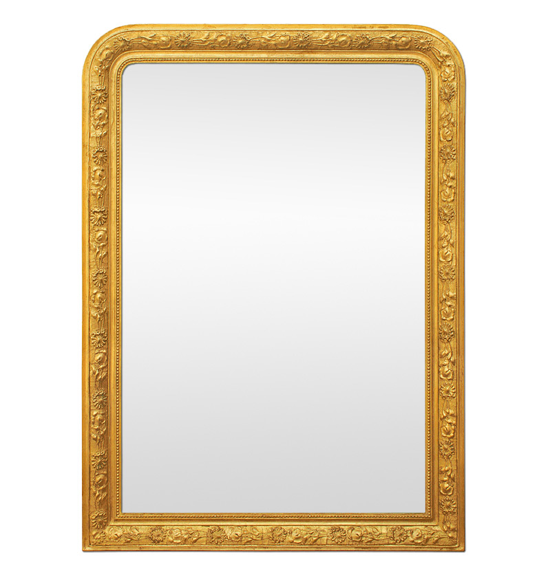 Large antique giltwood wall mirror