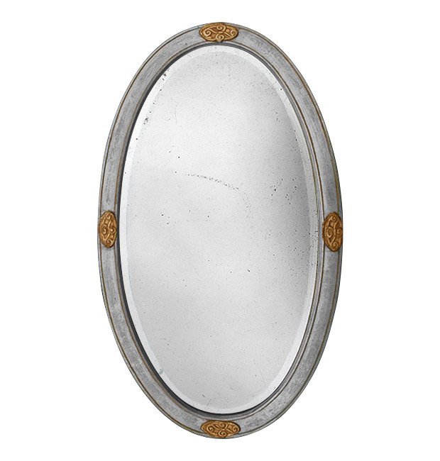 Oval mirror silver and gold, circa 1900