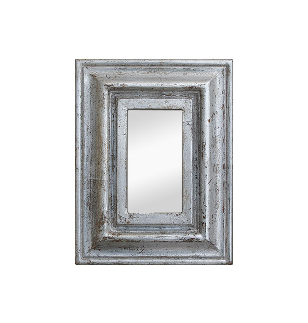 Small antique silver mirror patinated 1950s